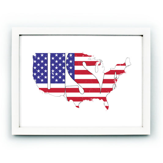 USA Schriftart Flagge