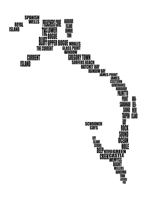 Tipografía de la isla de Eleuthera