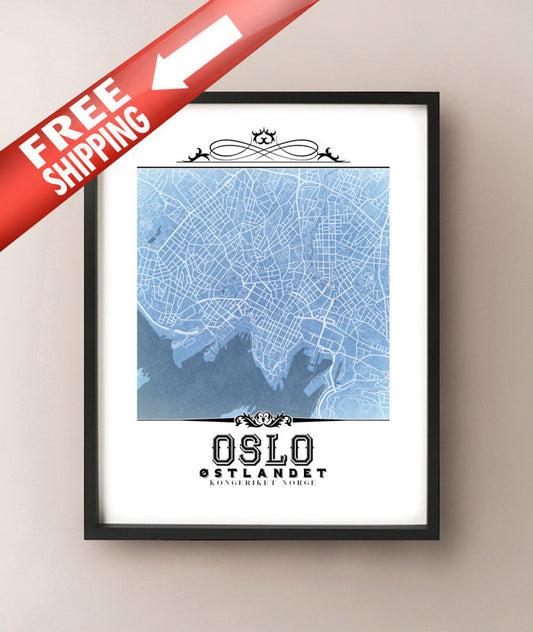 Oslo Vintage Blueprint