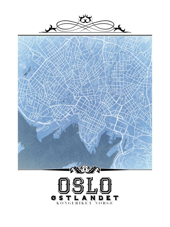 Oslo Vintage Blueprint