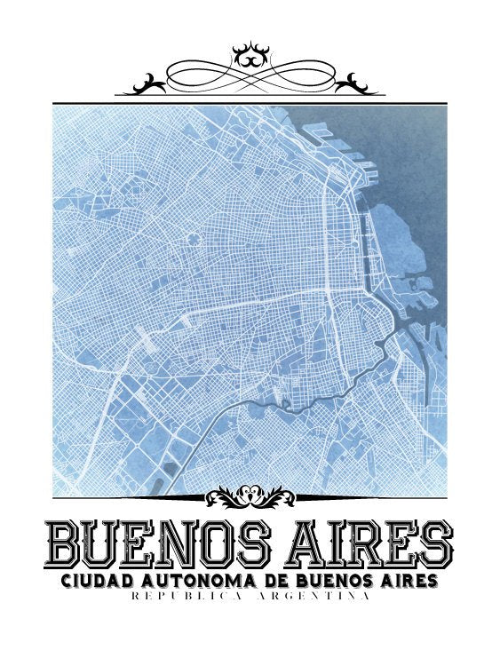 Plano vintage de Buenos Aires