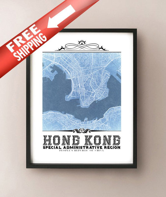 Hong Kong Vintage Blueprint