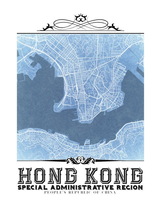 Hong Kong Vintage Blueprint