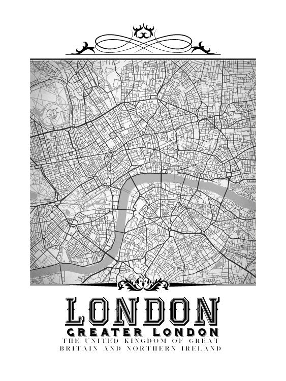 Londres vintage en blanco y negro