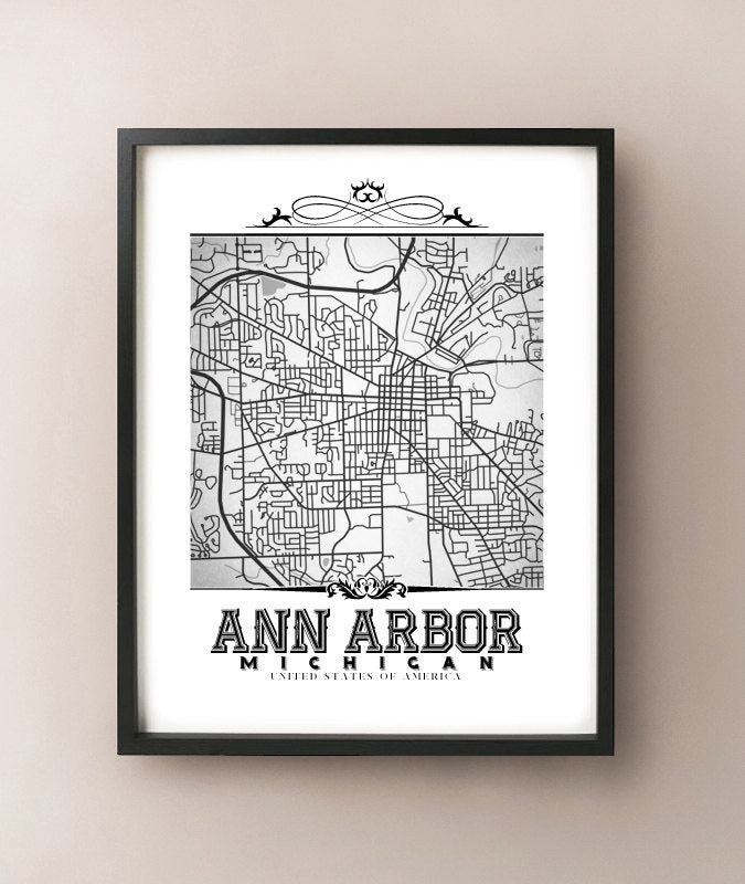 Ann Arbor Vintage en blanco y negro