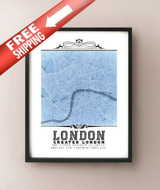 Plano vintage de Londres