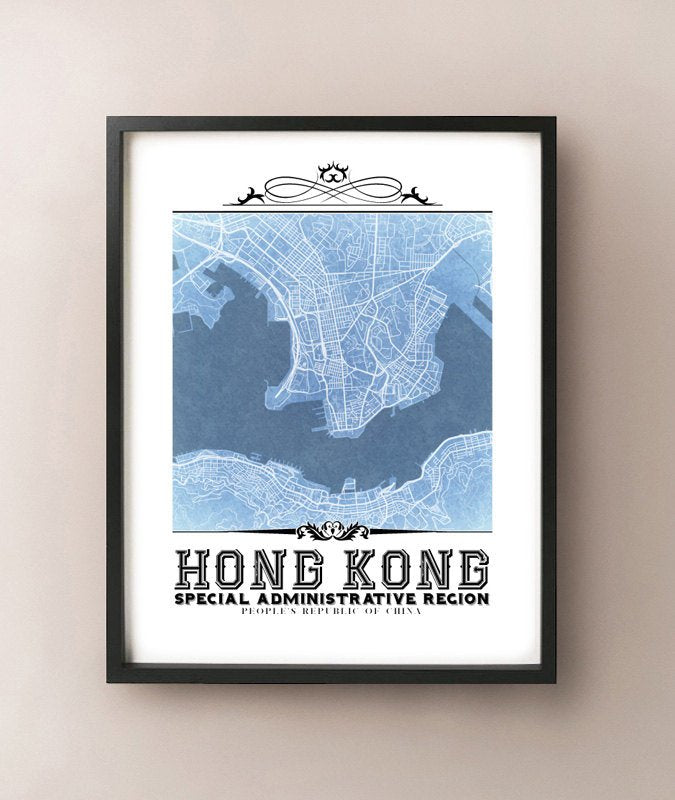 Hong Kong Vintage Blueprint