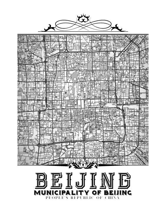 Pekín vintage en blanco y negro