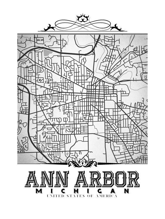 Ann Arbor Vintage en blanco y negro