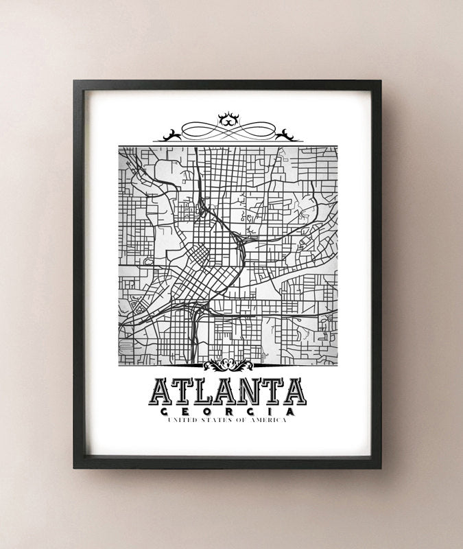 Atlanta vintage en blanco y negro