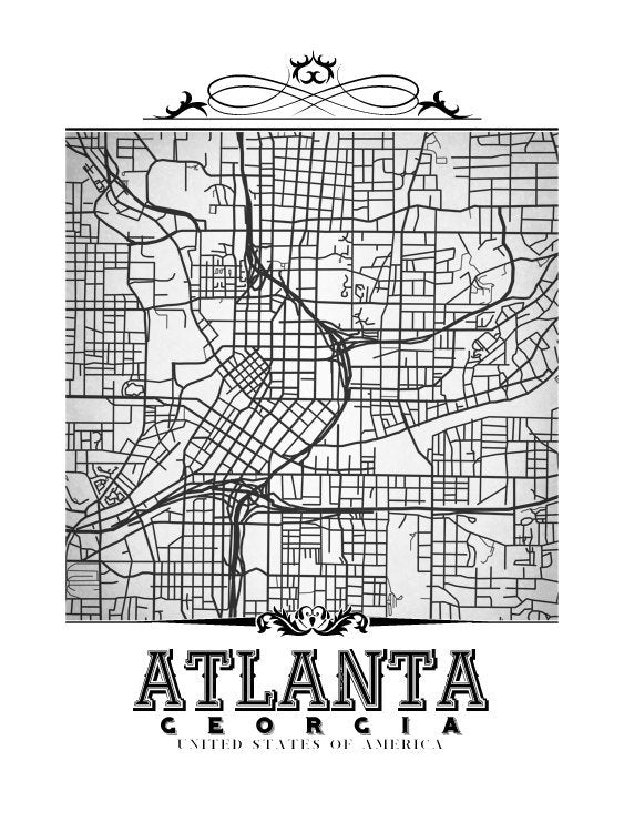 Atlanta vintage en blanco y negro