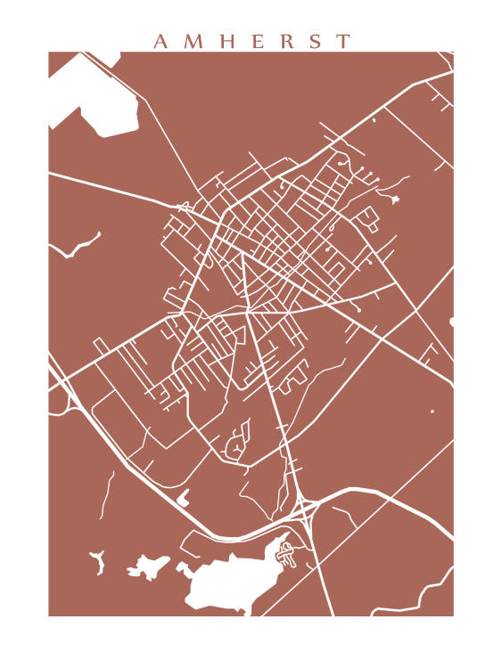 Map of Amherst, Nova Scotia by CartoCreative