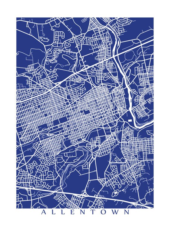 Map of Allentown, Pennsylvania by CartoCreative
