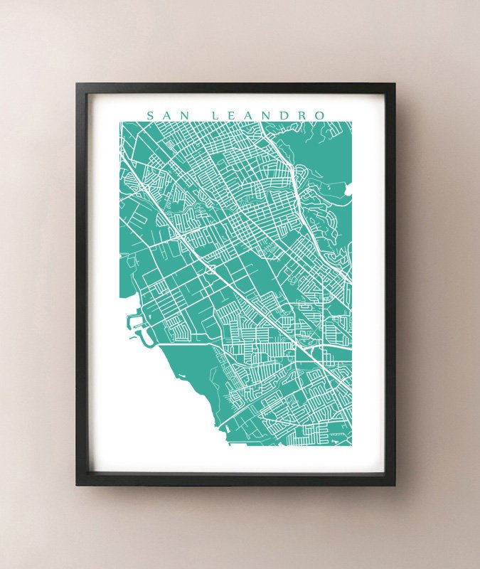 San Leandro, California, blanco y negro