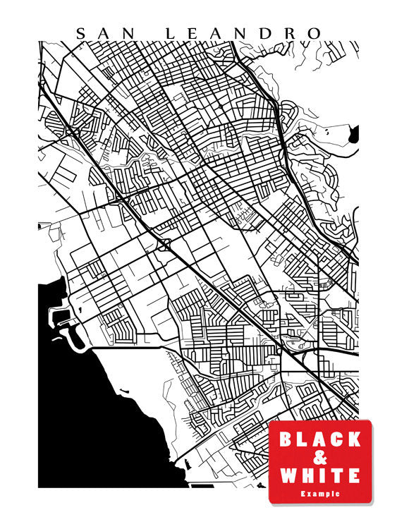 San Leandro, California, blanco y negro