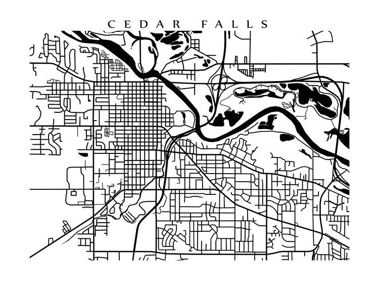 Cedar Falls, IA en blanco y negro