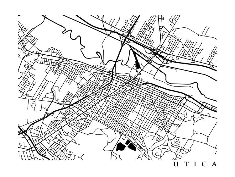 Utica, Nueva York, blanco y negro