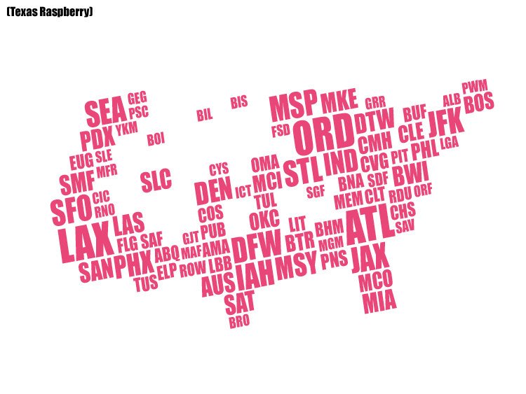 Tipografía del aeropuerto de Estados Unidos