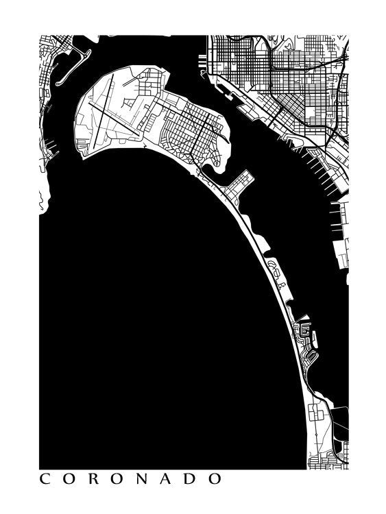 Coronado, California, blanco y negro