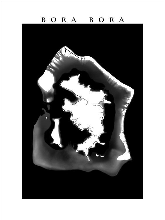 Bora Bora en blanco y negro