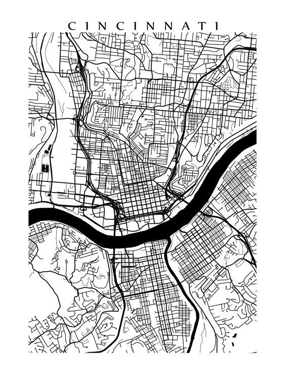 Cincinnati, Ohio, blanco y negro