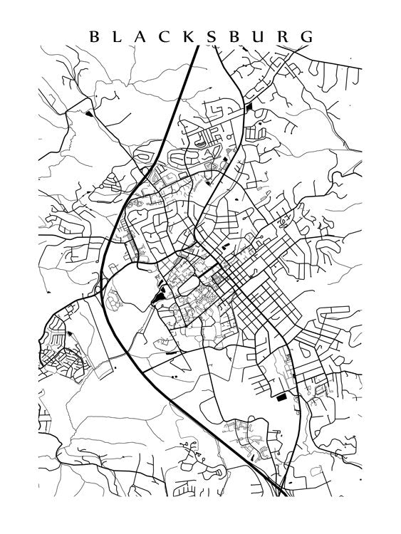 Blacksburg, Virginia, blanco y negro