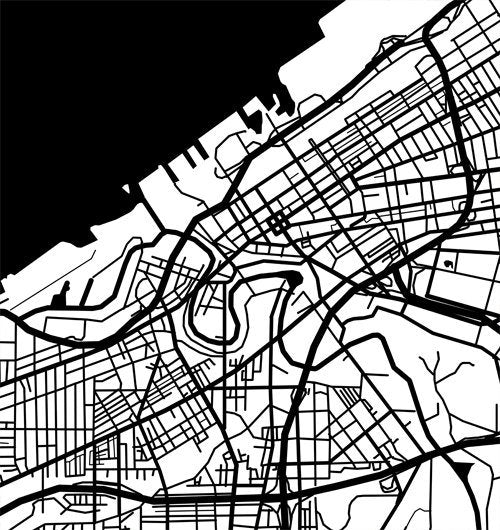 Cleveland, Ohio, blanco y negro