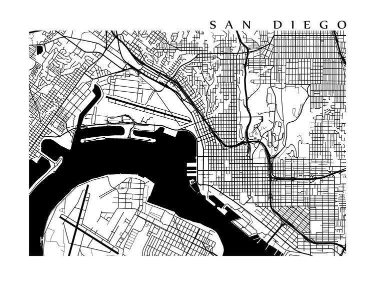San Diego, California, blanco y negro
