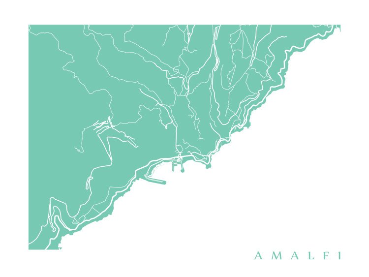 Map of Amalfi, Italy by CartoCreative
