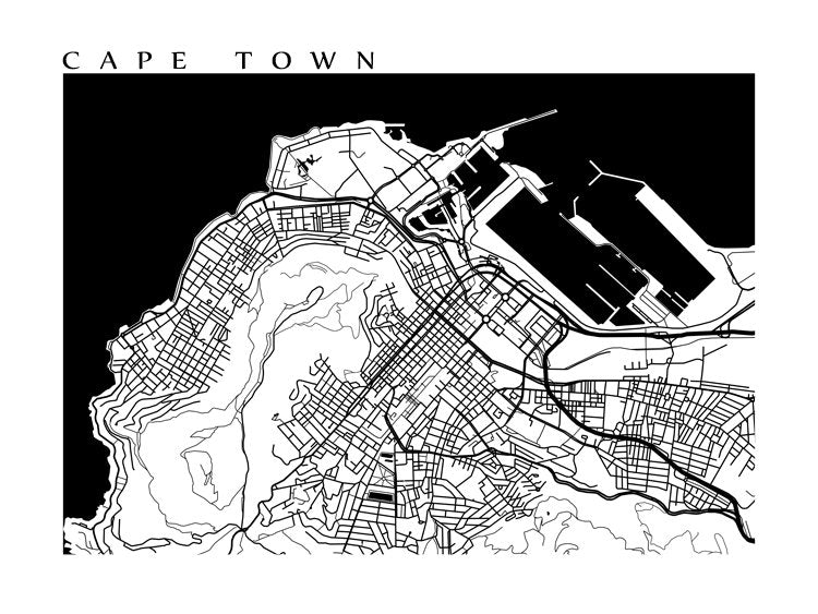 Ciudad del Cabo en blanco y negro