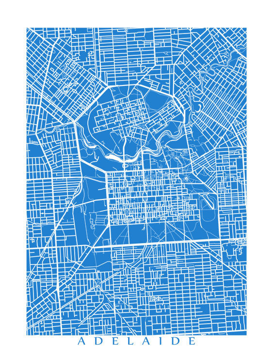 Map of Adelaide, Australia.