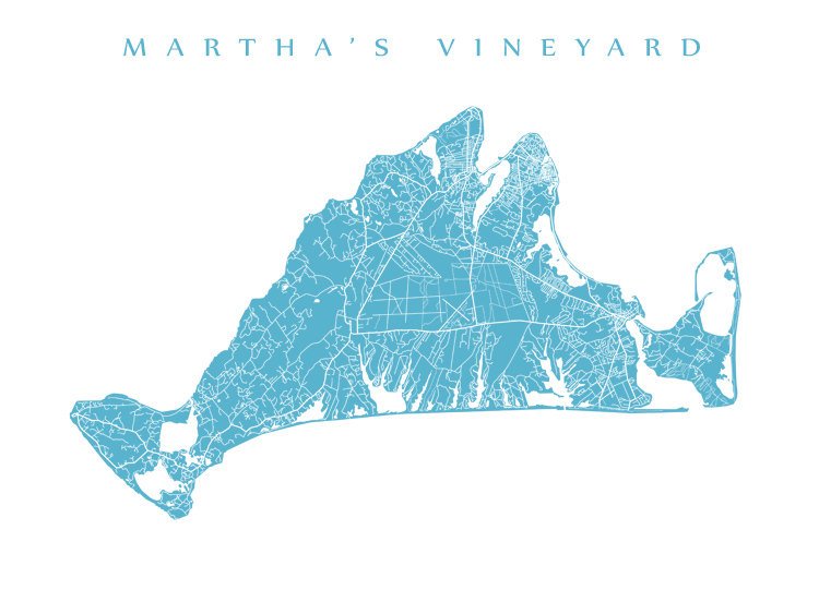 Mapa de Martha's Vineyard, MA