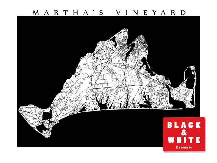 Mapa de Martha's Vineyard, MA