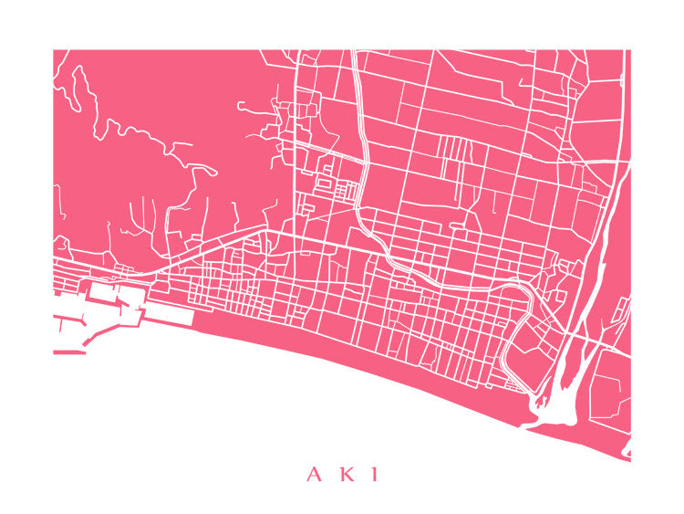 Aki, Japan map