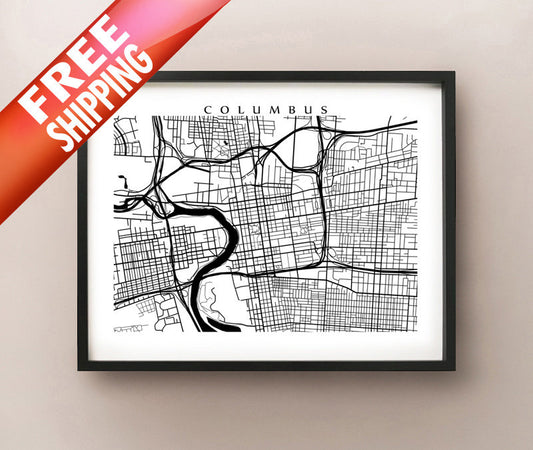 Columbus, Ohio, blanco y negro