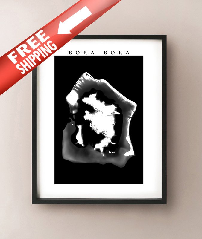 Bora Bora en blanco y negro