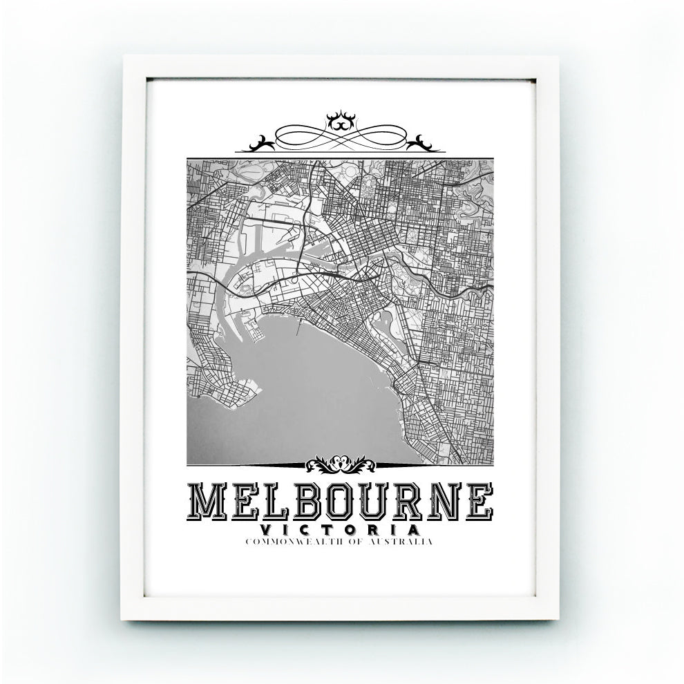 Melbourne vintage en blanco y negro