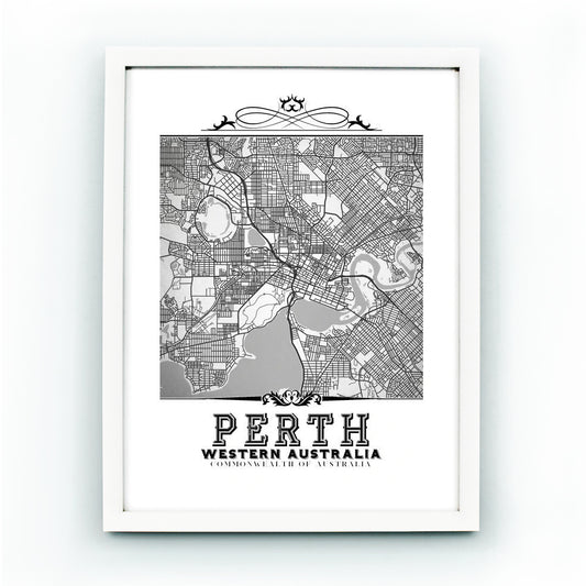 Perth vintage en blanco y negro