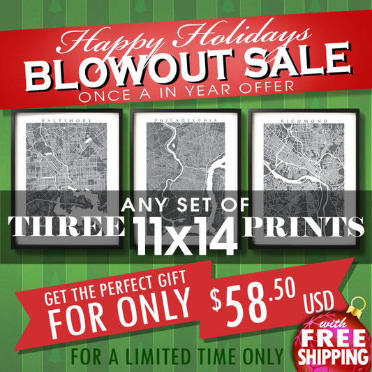 Christmas Sale - Three 11x14 Prints