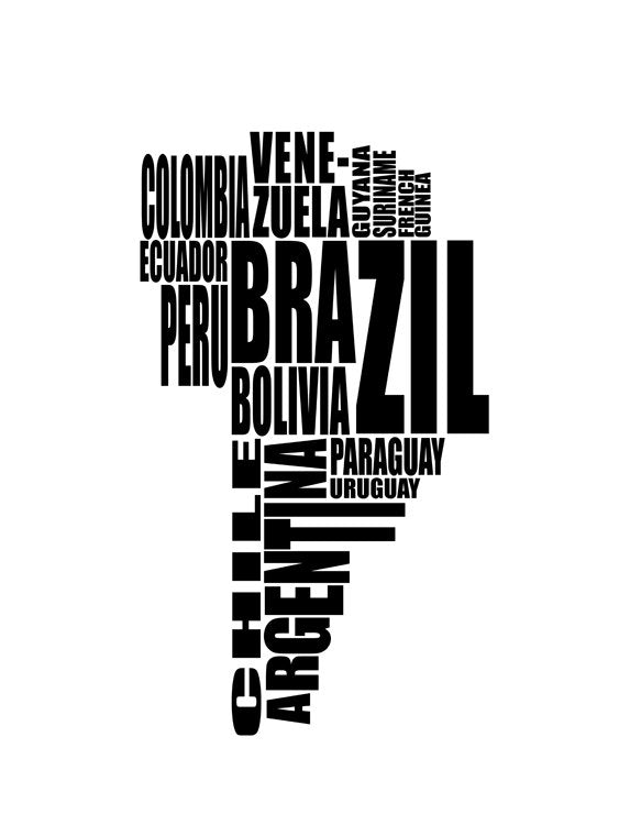 South America Typography