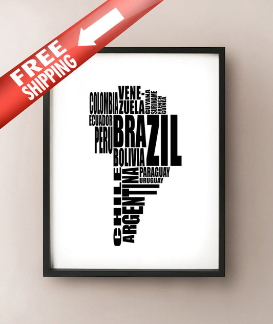 South America Typography