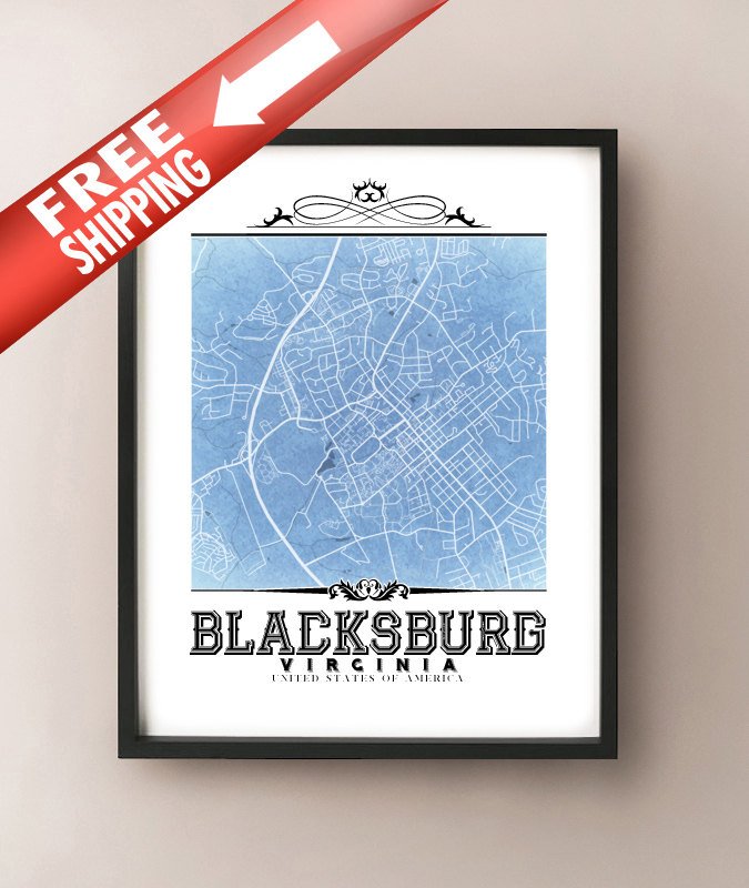 Blacksburg Vintage Blueprint