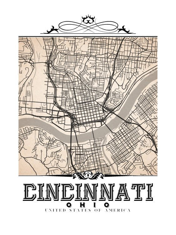 Cincinnati Vintage Sepia