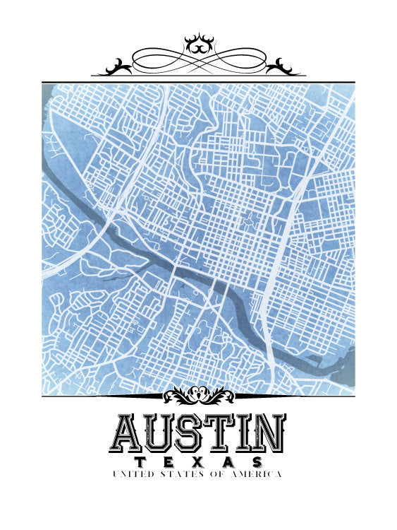 Austin Vintage Blueprint