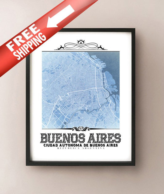 Buenos Aires Vintage Blueprint