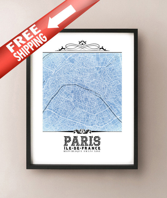 Paris Vintage Blueprint