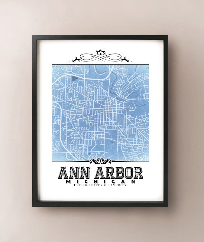 Ann Arbor Vintage Blueprint