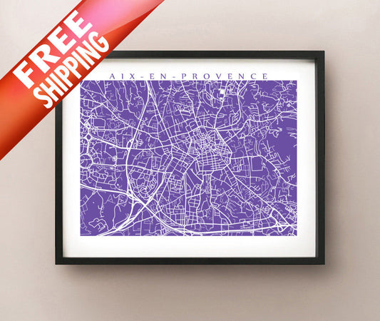 Aix En Provence framed map
