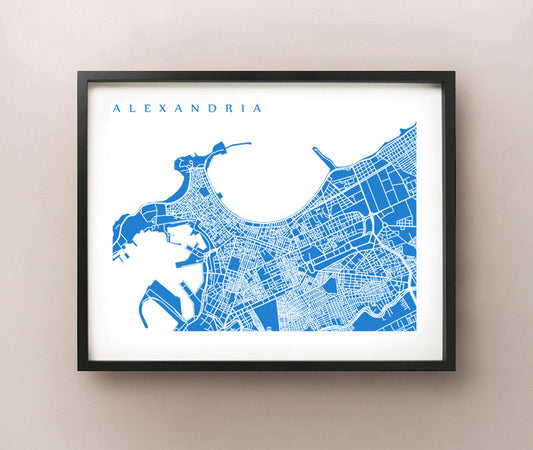 Framed map of Alexandria, Egypt by CartoCreative