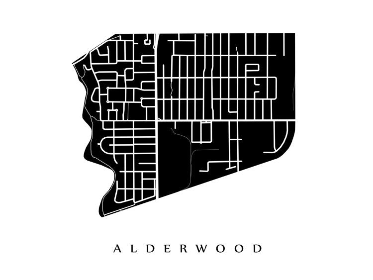 Neighbourhood map of Alderwood, Etobicoke by CartoCreative